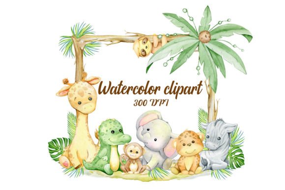 Download Baby Safari Animals PNG, Frame. Watercol - Safari animals png Collection