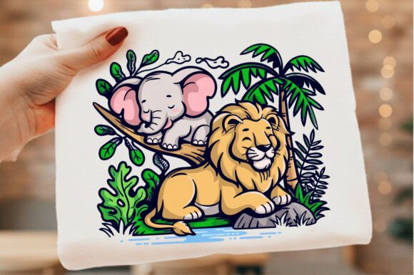 Download Cute Summer Jungle Animals Png T-Shirt - Jungle animals png Collection