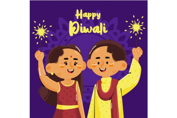 Download Happy Diwali Cartoon Kids Illustration - Kids illustration Collection