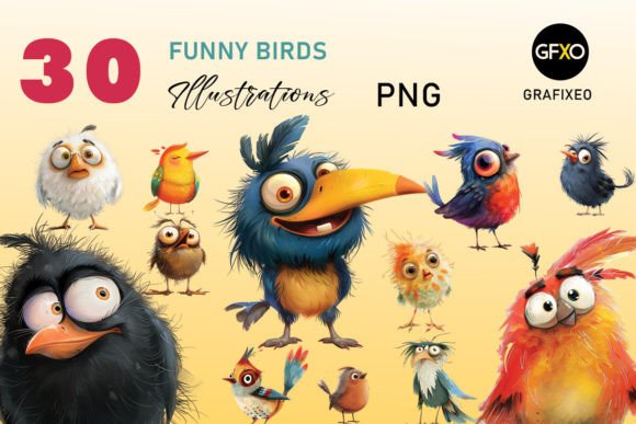 Download Funny Birds Cute Illustration Clipart - Cute illustration Collection