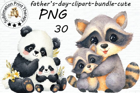 Download Cute Father's Day Animal Clipart PNG - Premium Resources