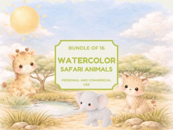Download Watercolor Safari Animals PNG - Safari animals png Collection